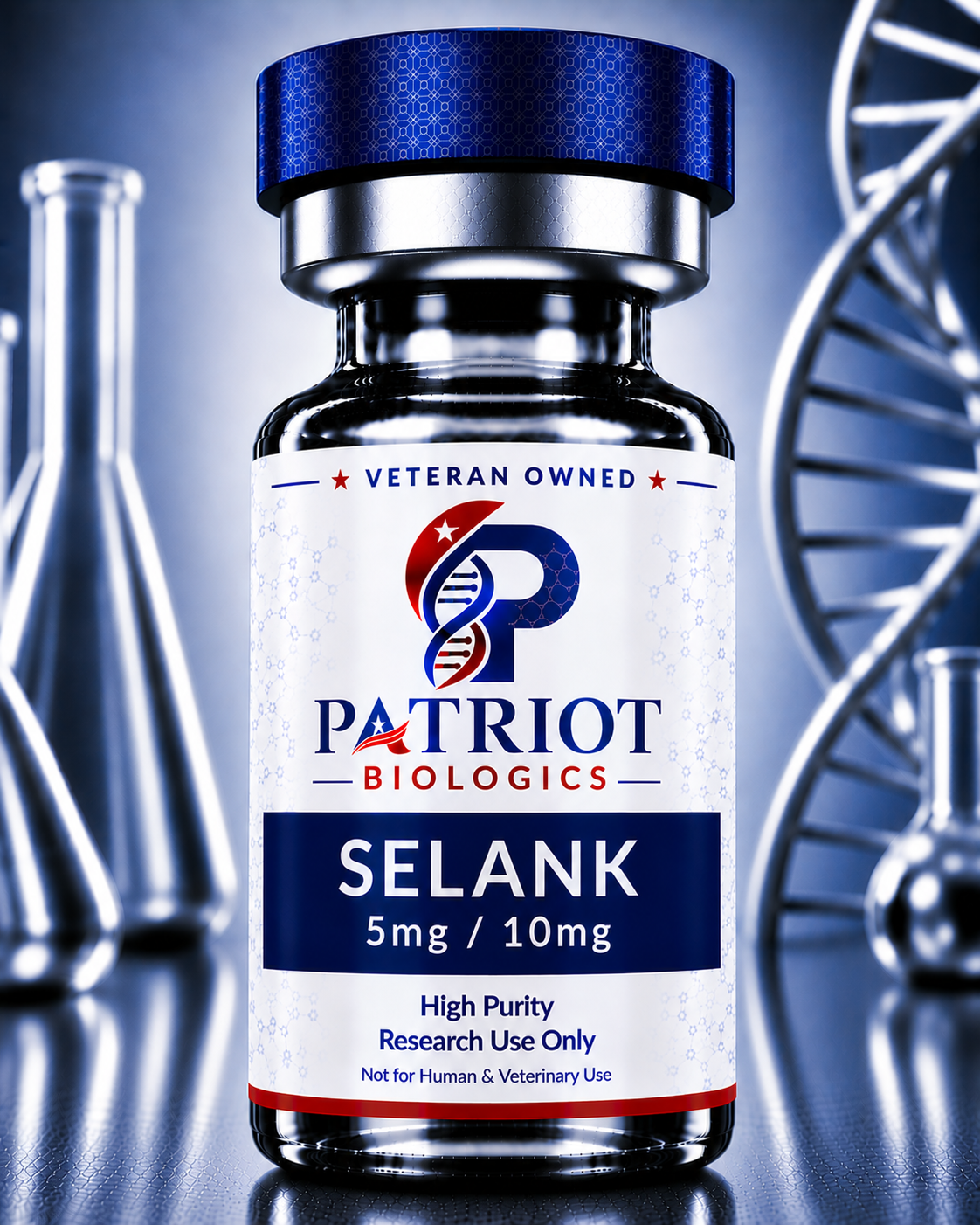Selank 5mg research peptide vial