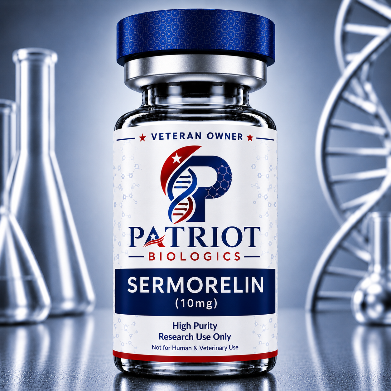 Sermorelin 10mg research peptide vial