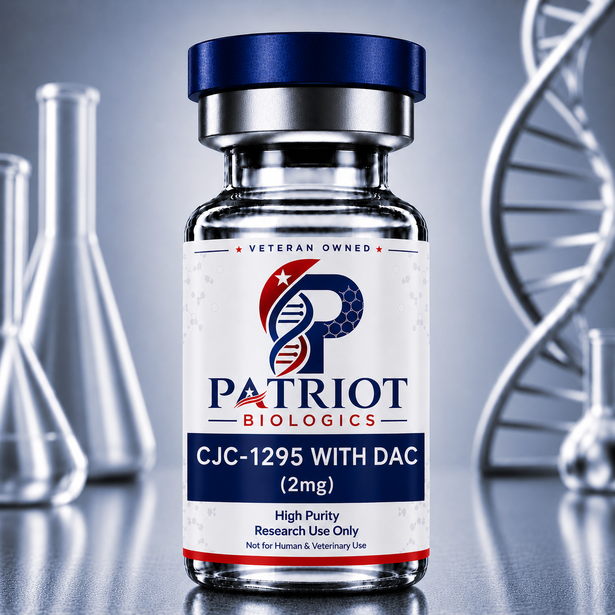 CJC-1295 w/ DAC 2mg research peptide vial