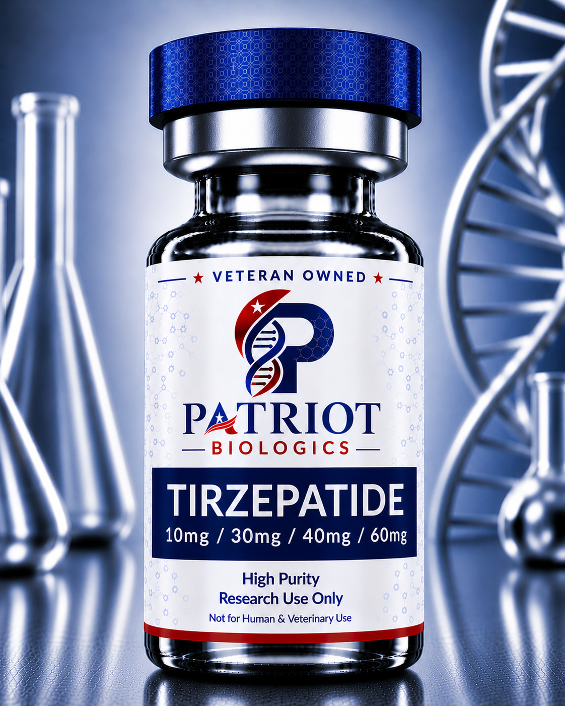 Tirzepatide 10mg research peptide vial