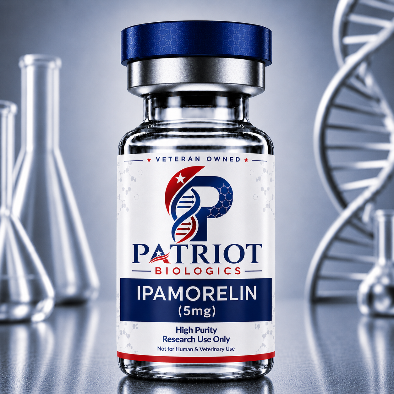 Ipamorelin 5mg research peptide vial