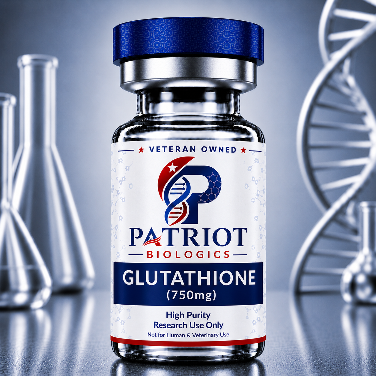 Glutathione 750mg research peptide vial